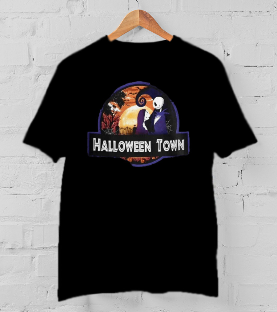 Halloween Town Jack And Sally Graveyard Scene Moonlit T-Shirt