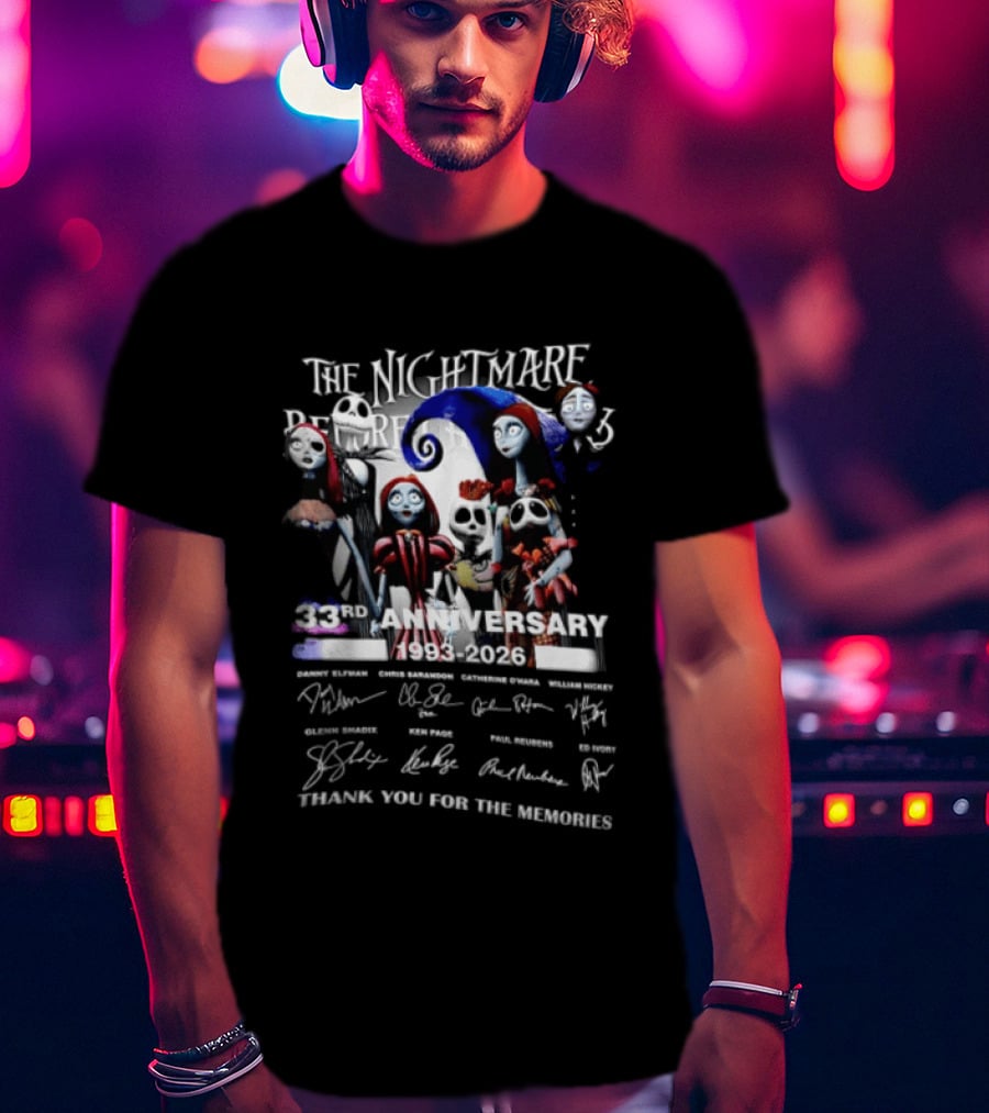 The Nightmare Before Christmas 33rd Anniversary 1993 2026 Thank You For The Memories T-Shirt