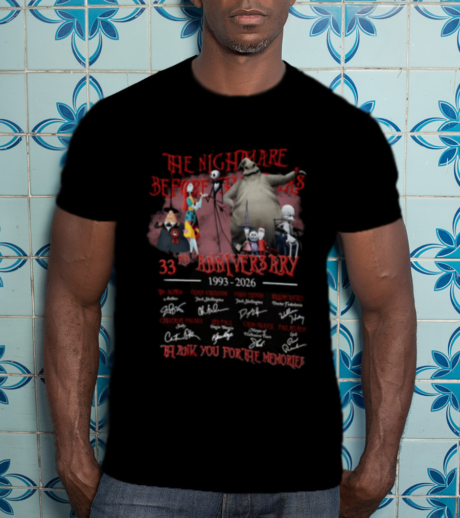The Nightmare Before Christmas 33rd Anniversary 1993 2026 Thank You For The Memories T-Shirt