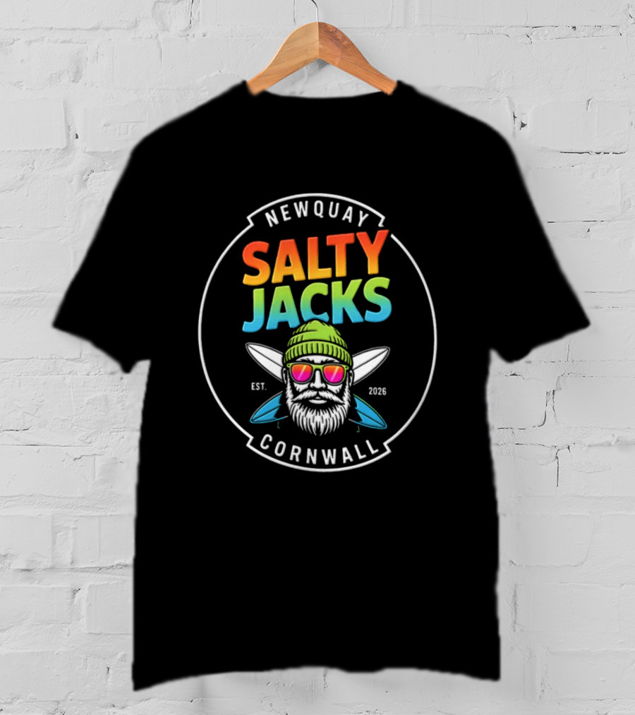Newquay Salty Jacks Surf Shack Cornwall Est 2026 T-Shirt