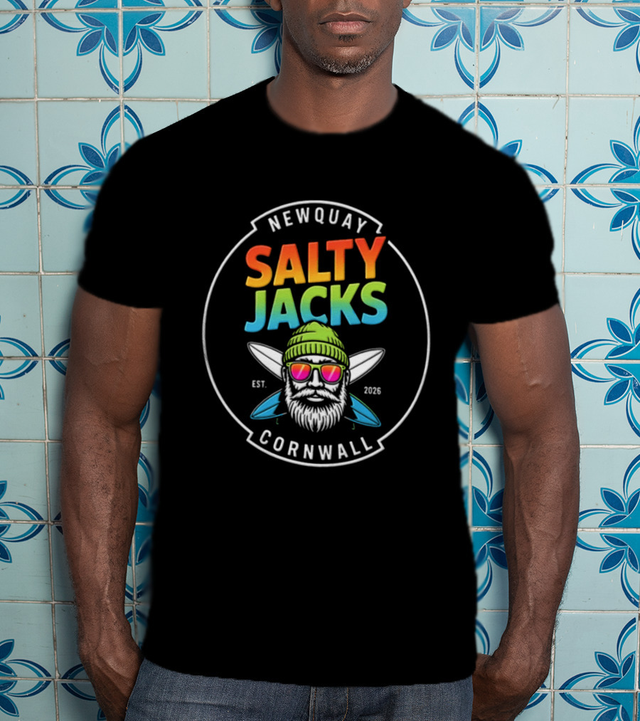 Newquay Salty Jacks Surf Shack Cornwall Est 2026 T-Shirt