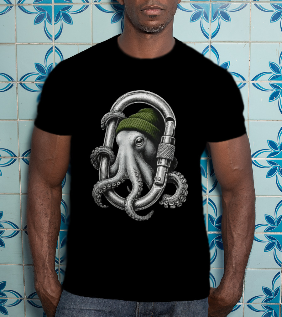 Octopus With Beanie Inside Carabiner T-Shirt