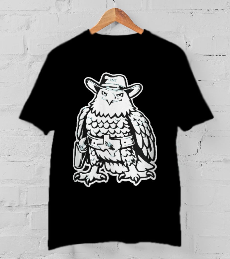 UNT Cowboy Hat Eagle Texas Belt Buckle Sheriff T-Shirt