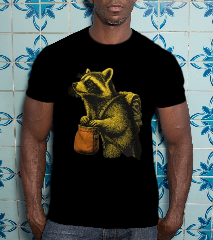 Raccoon Adventure Backpacking Chalk Bag Wildlife T-Shirt
