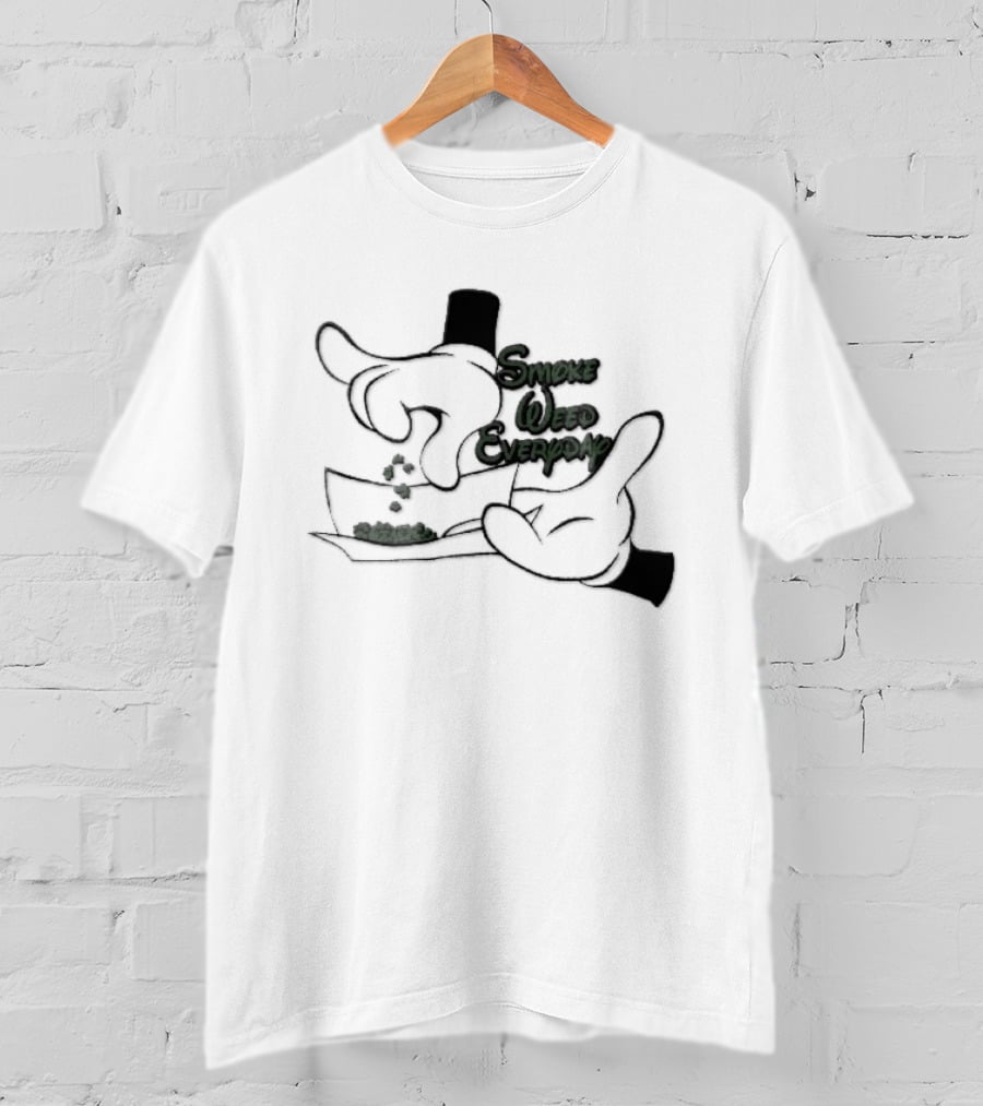 Cartoon Smoke Weed Everyday Gloved Hands Rolling Paper T-Shirt