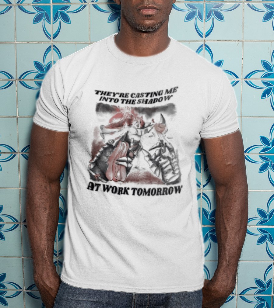 Cat They're Casting Me Into The Shadow At Work Tomorrow Cute Whimsical Feline T-Shirt