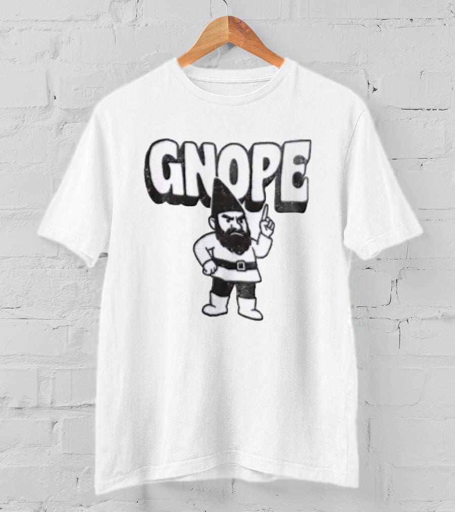 Grumpy Gnome Gnope Finger Wagging Humor T-Shirt