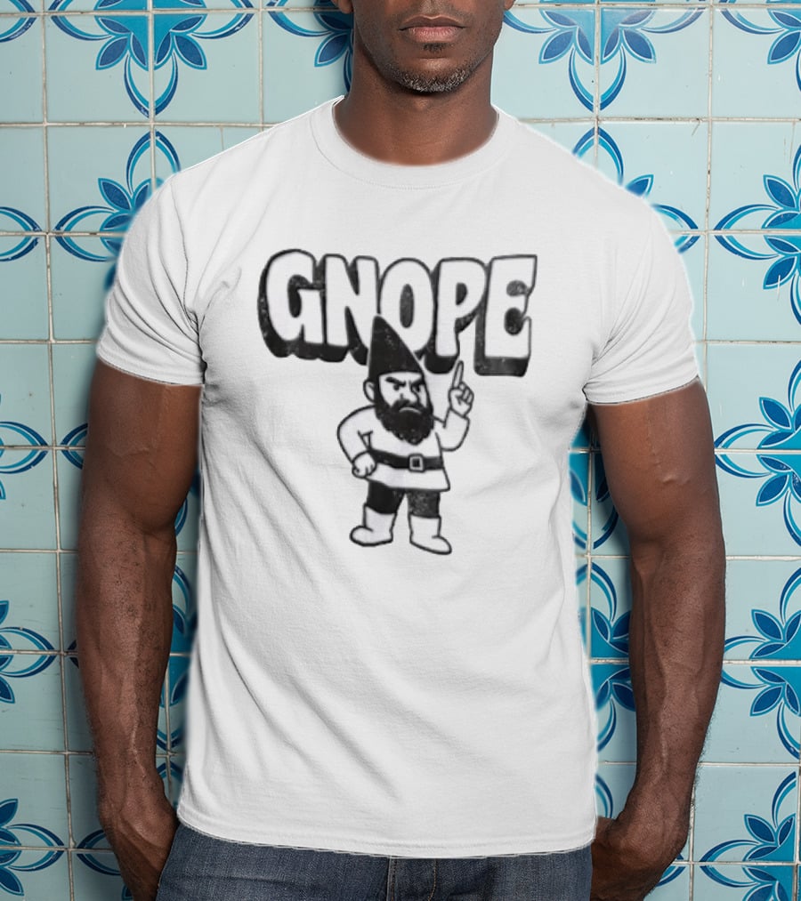 Grumpy Gnome Gnope Finger Wagging Humor T-Shirt