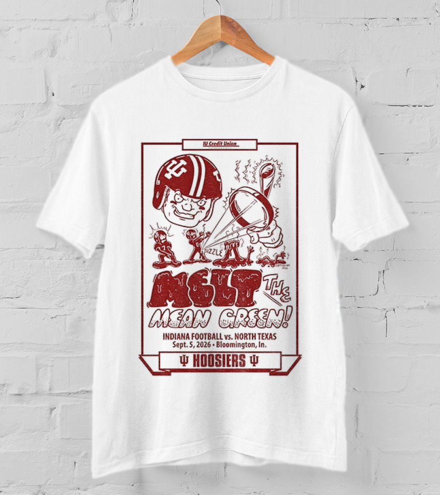 Indiana Hoosiers Melt The Mean Green Football Team Matchup Victory Scoreboard 1985 Season T-Shirt