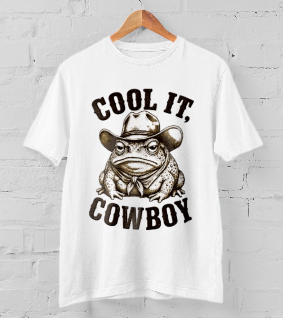 Cool It Cowboy Toad Wearing Hat T-Shirt