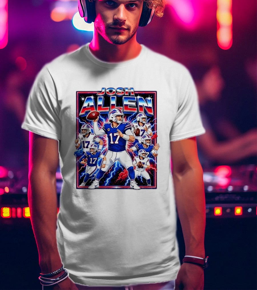 Josh Allen Buffalo Bills Galactic Storm Quarterback 17 T-Shirt