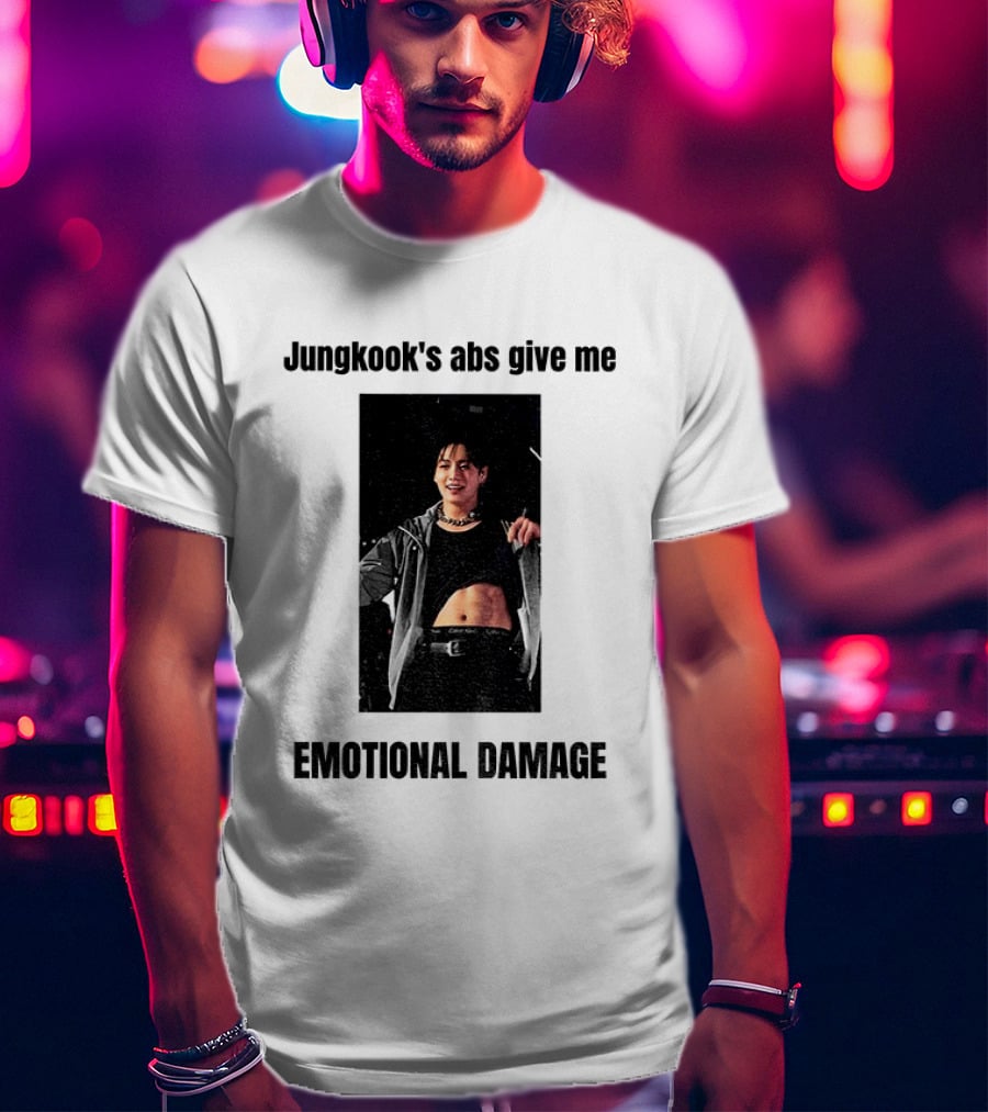 Jungkook's Abs Give Me Emotional Damage Fandom Trend T-Shirt