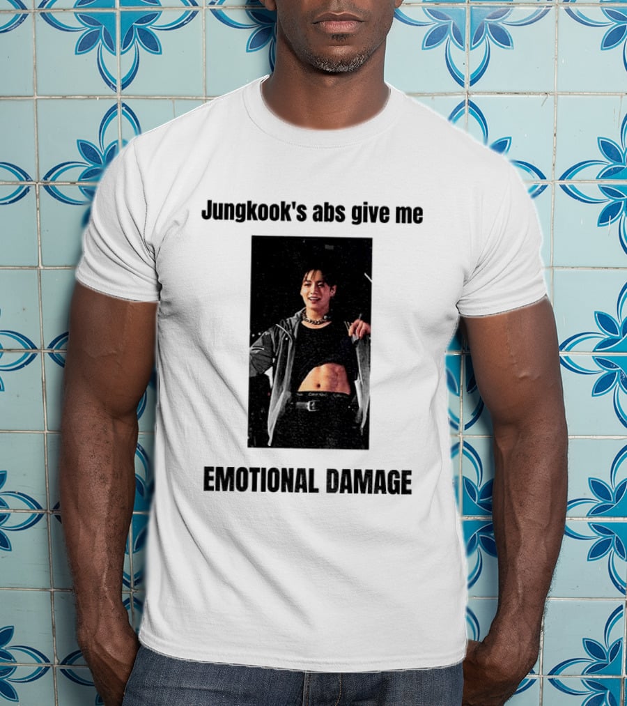 Jungkook's Abs Give Me Emotional Damage Fandom Trend T-Shirt