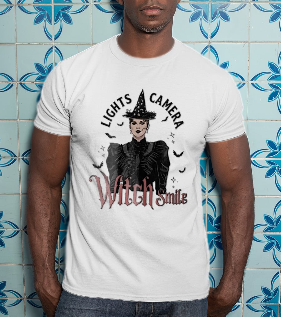 Lights Camera Witch Smile Horror Movie Halloween Magic T-Shirt