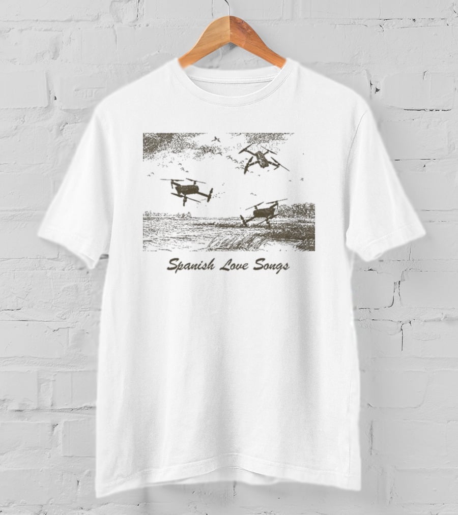 Spanish Love Songs Drone Scenic Landscape With Flying Drones T-Shirt