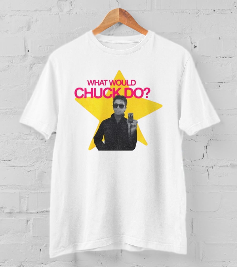 Chuck Timely And The Hourglass 90s Baby What Would Chuck Do Starburst T-Shirt