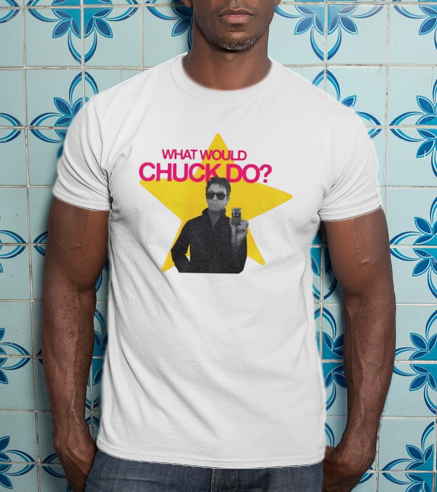 Chuck Timely And The Hourglass 90s Baby What Would Chuck Do Starburst T-Shirt