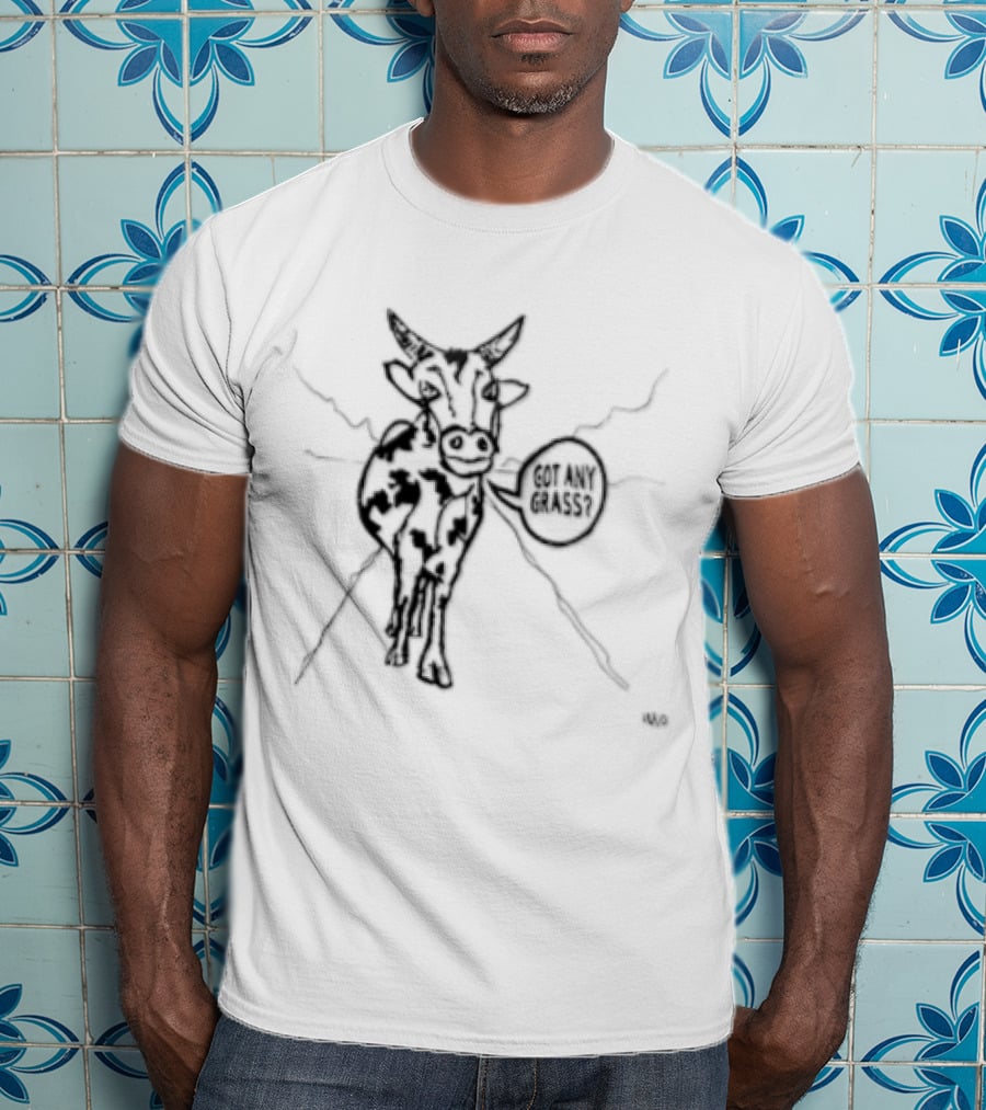 Cow Speaks Sarcasm Meme Black And White Sketch T-Shirt