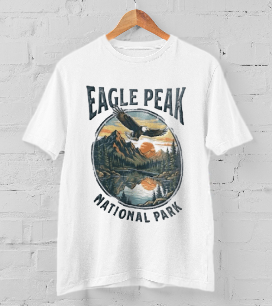 Eagle Peak National Park Eagle Mountains Lake Forest Sunset T-Shirt