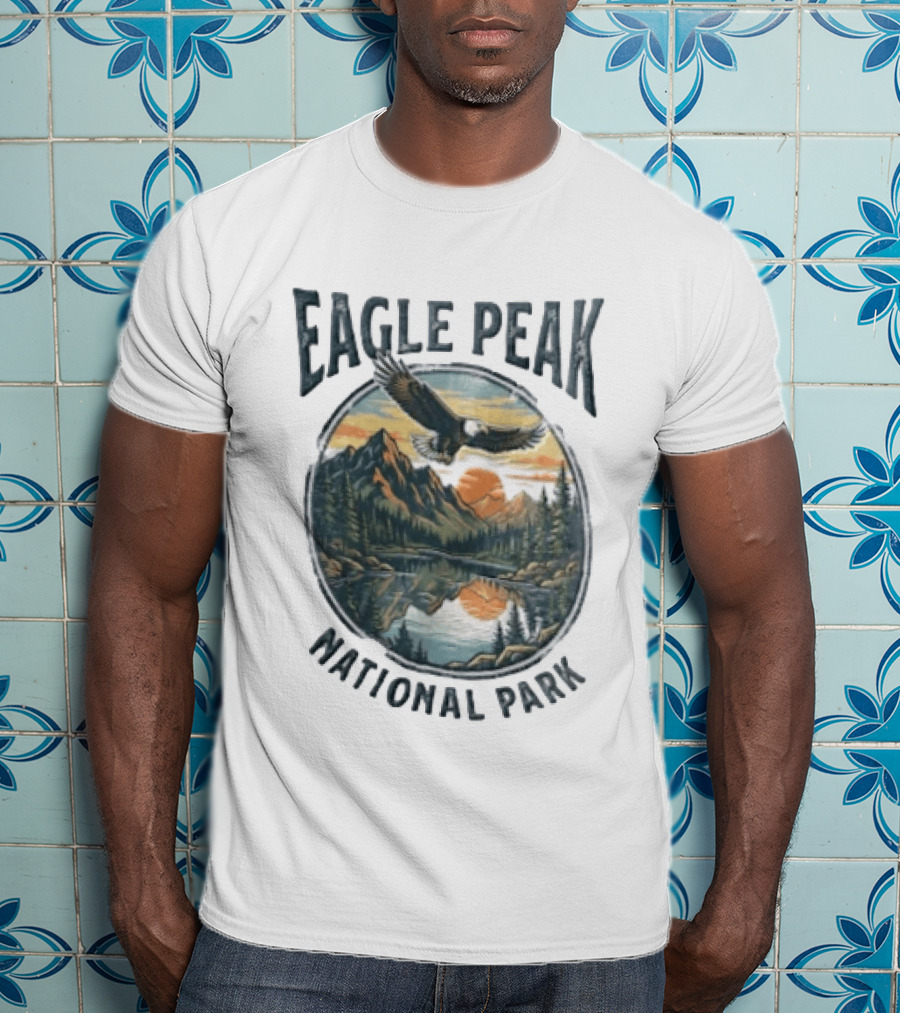Eagle Peak National Park Eagle Mountains Lake Forest Sunset T-Shirt