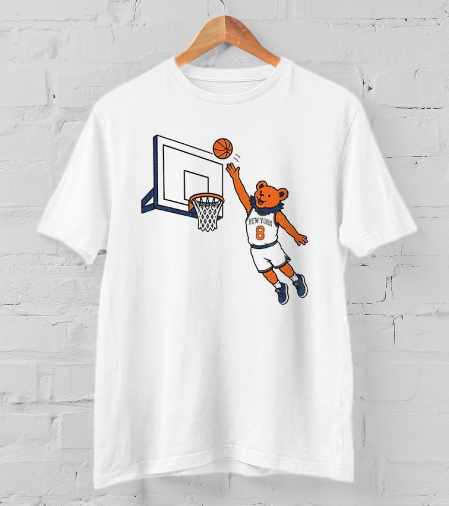 New York Knicks Grateful Dead Dancing Bear Basketball OG Anunoby Tip T-Shirt