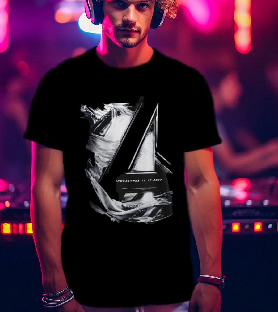 Avengers Apocalypse 12.17.2027 Tower Monochrome T-Shirt