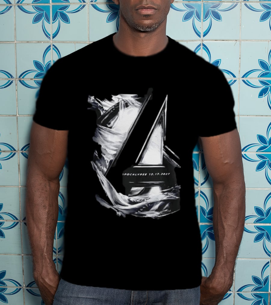 Avengers Apocalypse 12.17.2027 Tower Monochrome T-Shirt