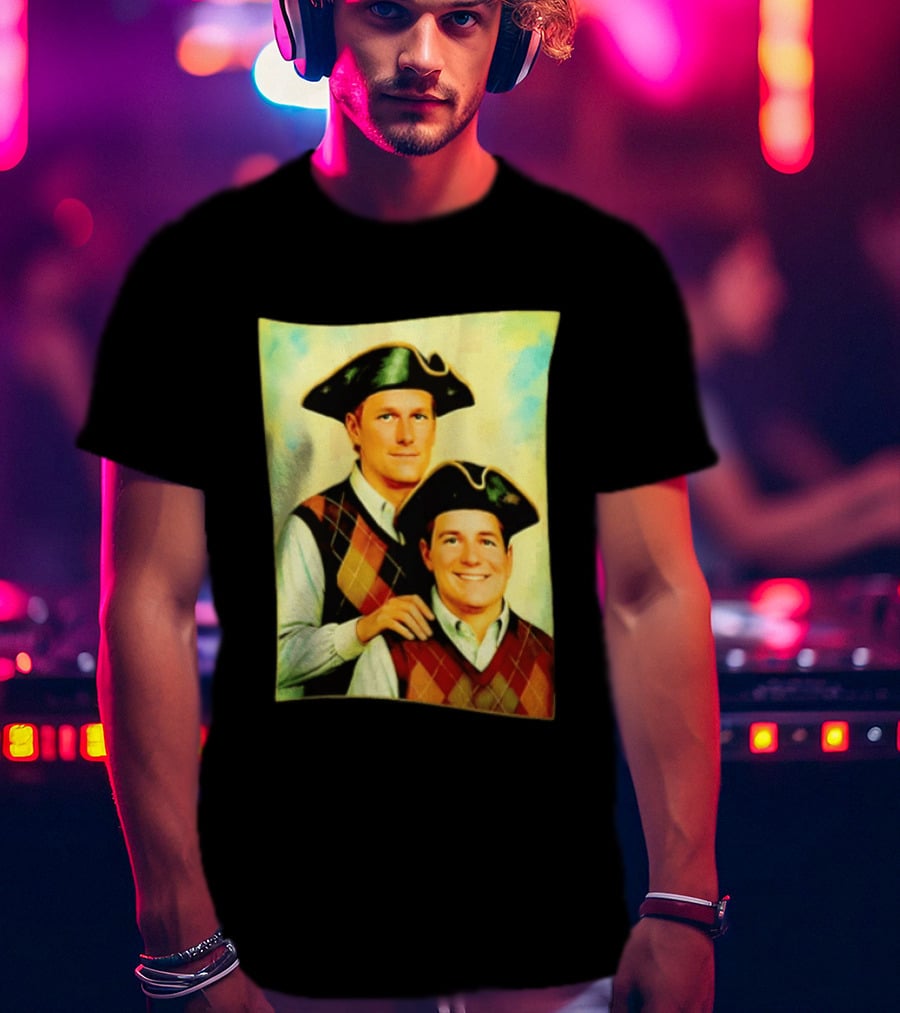 Bill Belichick Tom Brady New England Patriots Colonial Style Historical T-Shirt