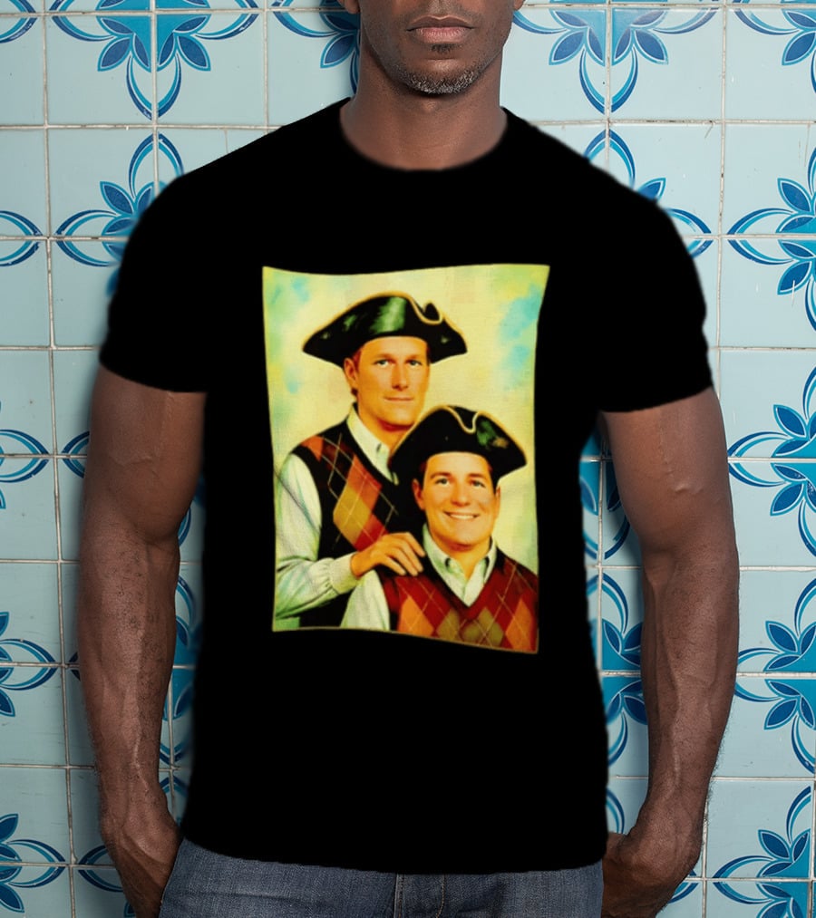 Bill Belichick Tom Brady New England Patriots Colonial Style Historical T-Shirt