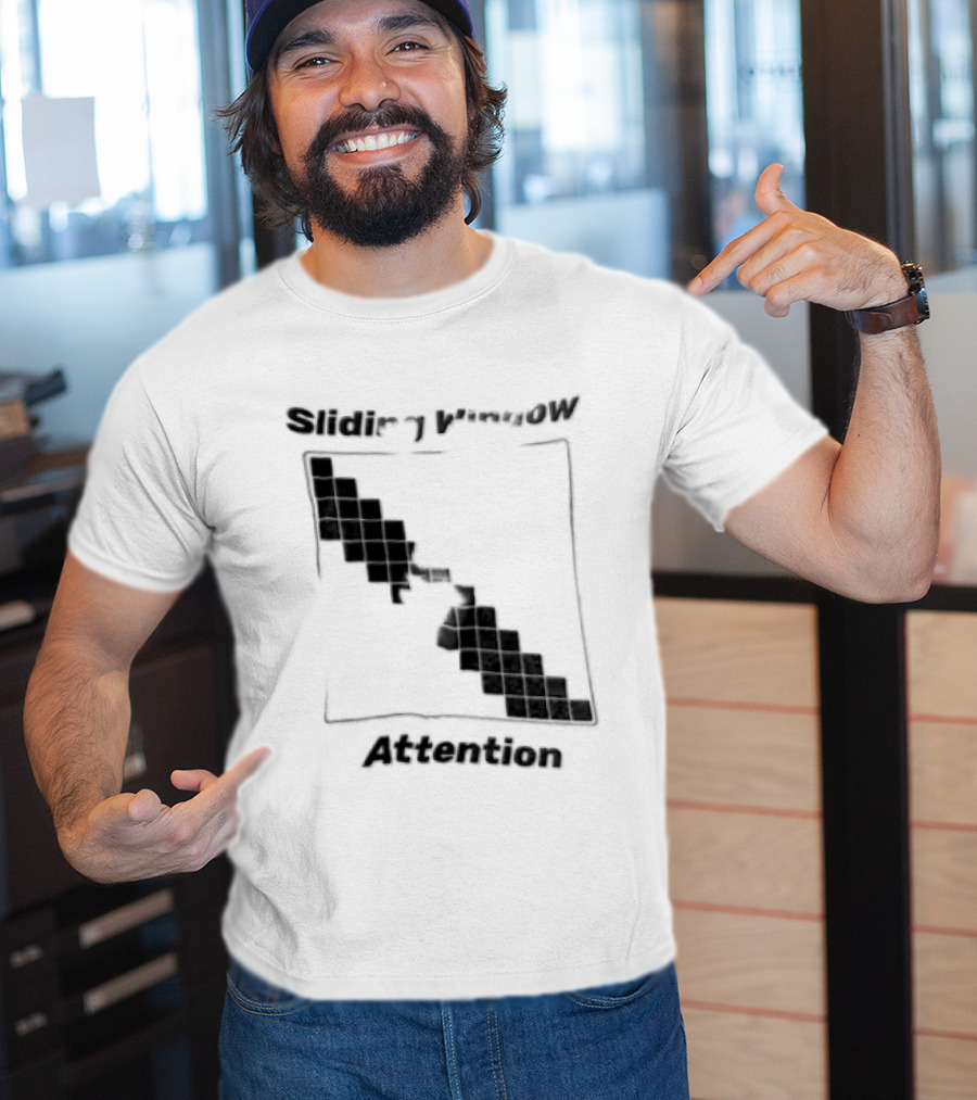 Sliding Window Attention Mechanism Diagram T-Shirt