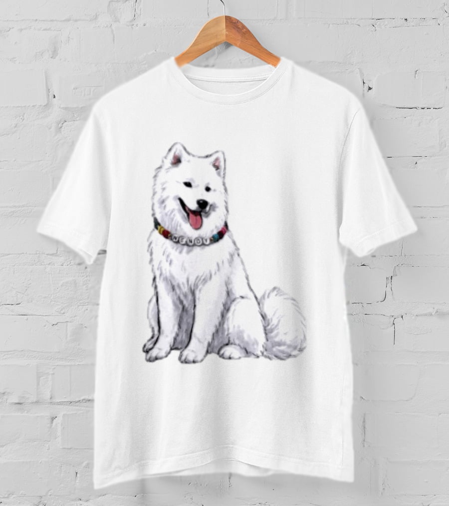 Wendy Kelce Swift Dog Collar Necklace Cute Samoyed T-Shirt