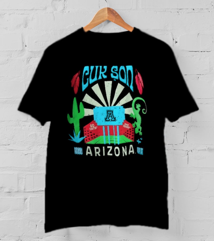 Arizona Go Cats Bear Down Cactus Lizard Desert T-Shirt