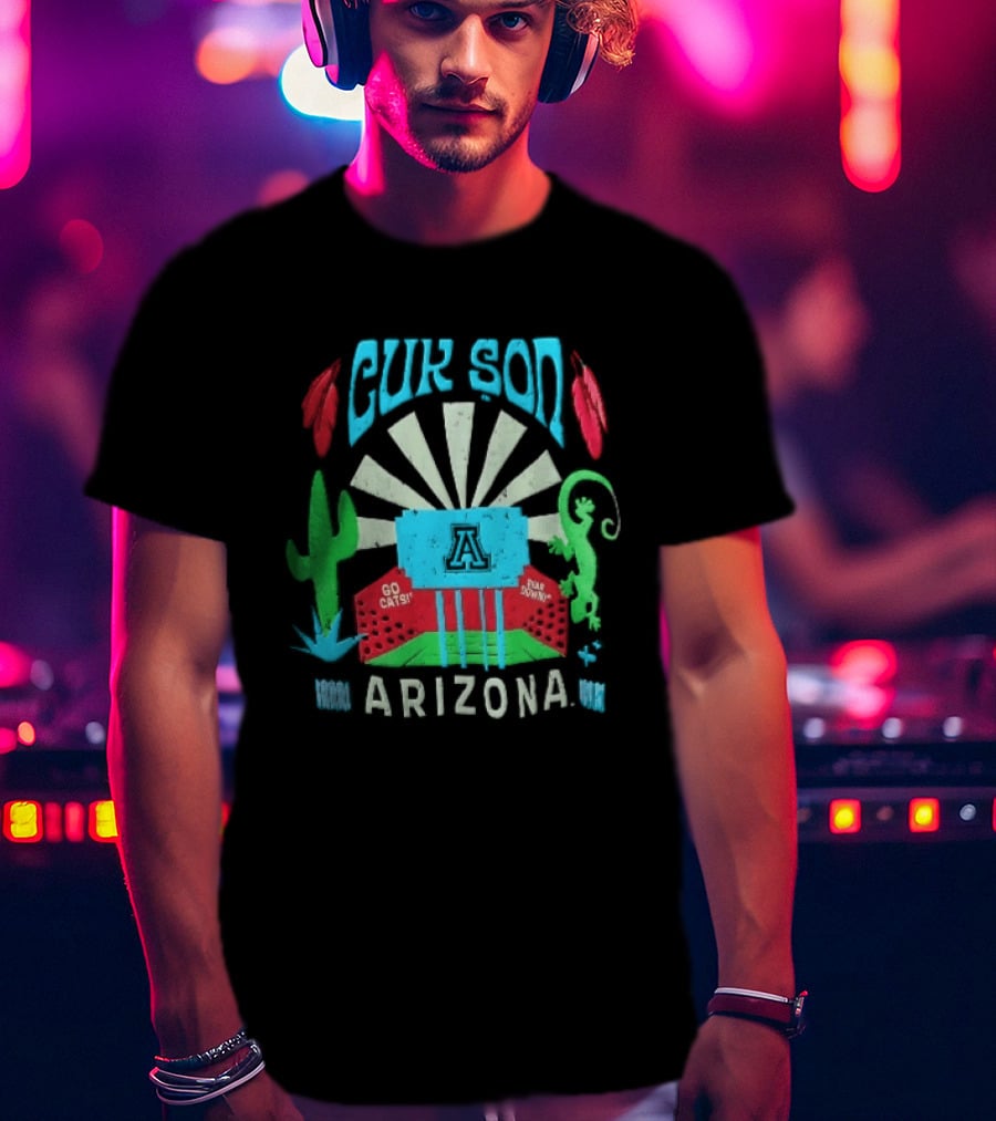 Arizona Go Cats Bear Down Cactus Lizard Desert T-Shirt