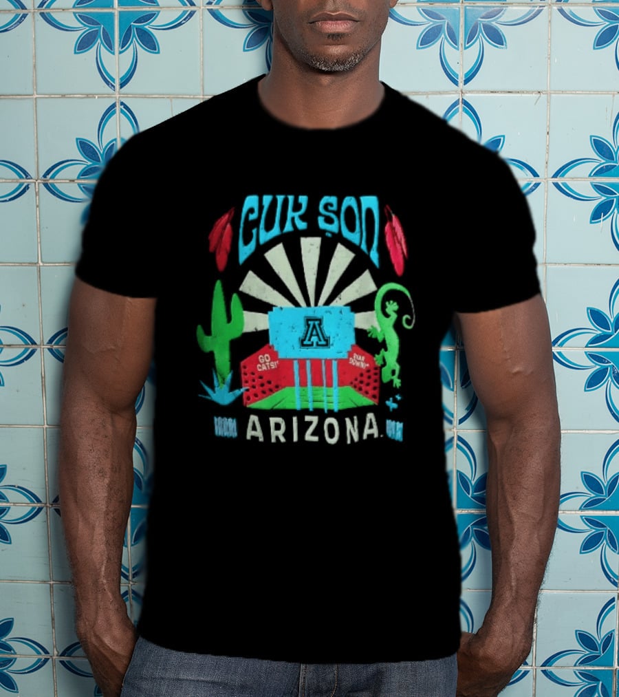 Arizona Go Cats Bear Down Cactus Lizard Desert T-Shirt