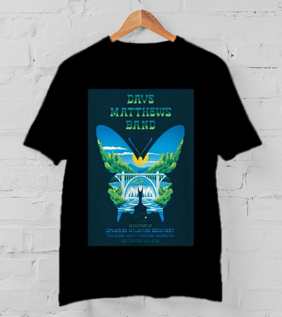 Dave Matthews Band Gorge Amphitheatre George WA September 4 6 2026 Spokane Wildfire Recovery T-Shirt