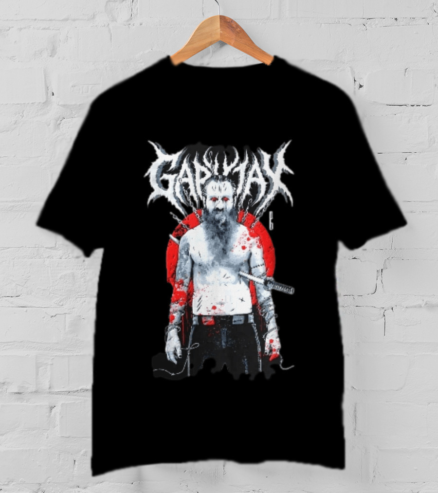 Gapjax Bloody Man Katana Sword Barbed Wire T-Shirt