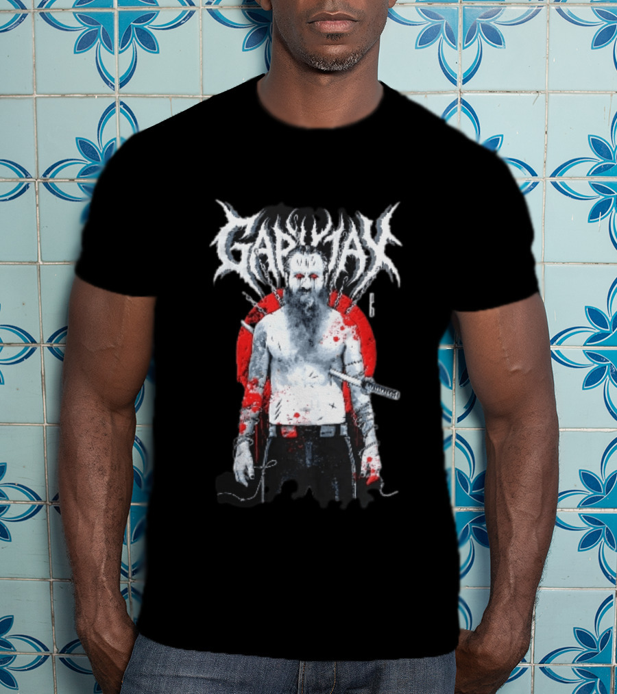 Gapjax Bloody Man Katana Sword Barbed Wire T-Shirt