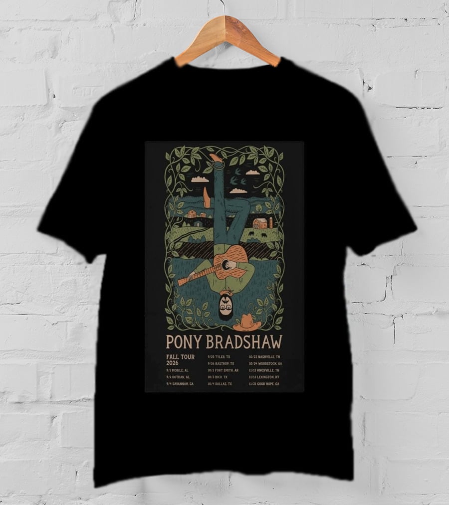 Pony Bradshaw Fall Tour 2026 Tyler Nashville Woodstock Knoxville Exclusive T-Shirt