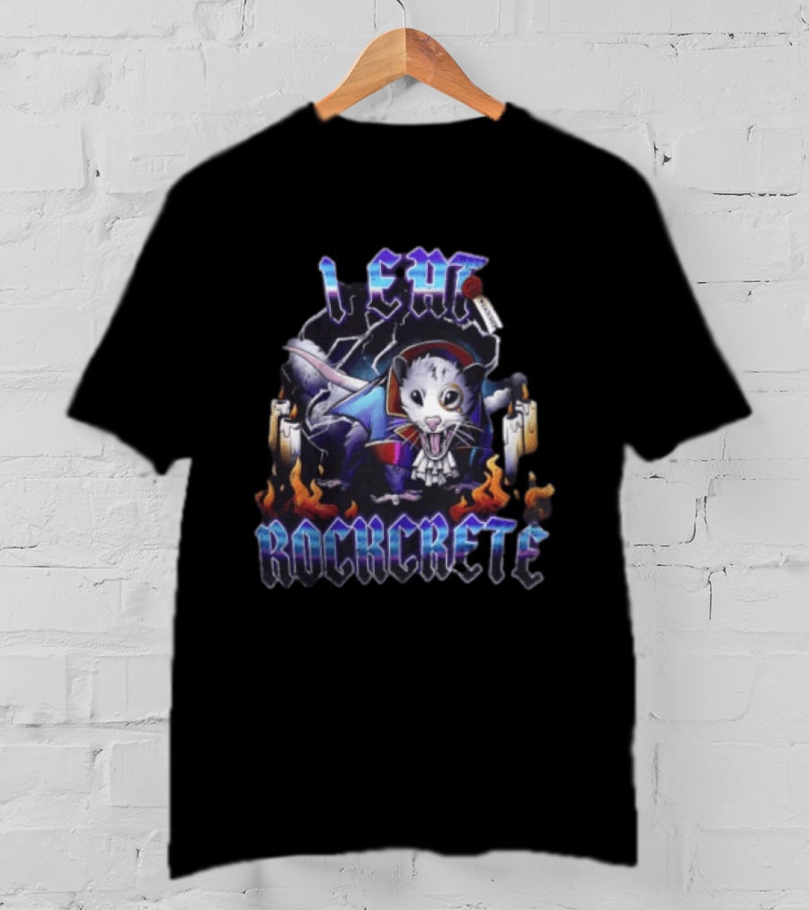 I Eat Rockcrete Possum Gothic Style With Candles And Flames T-Shirt