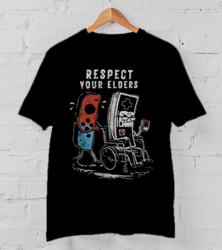 Respect Your Elders Retro Game Controllers T-Shirt