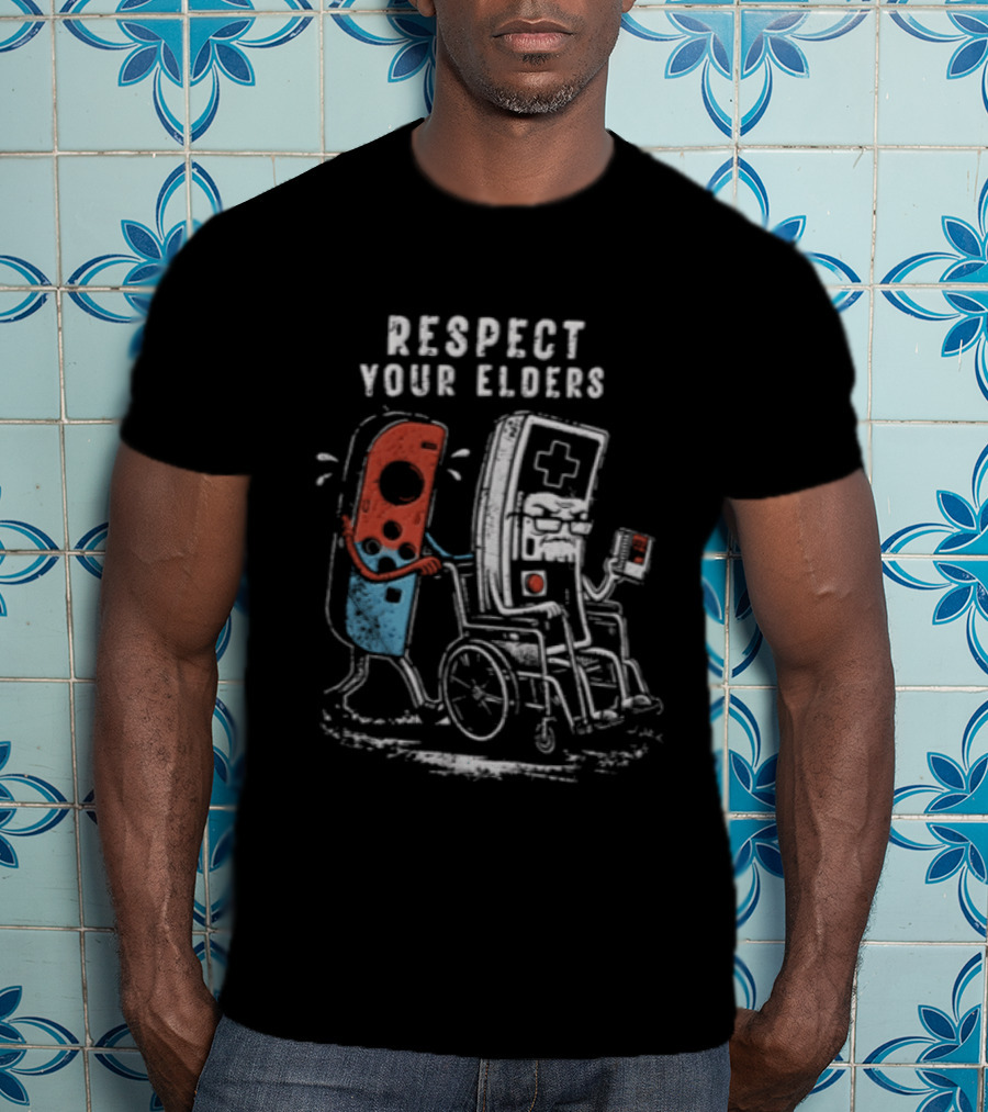 Respect Your Elders Retro Game Controllers T-Shirt