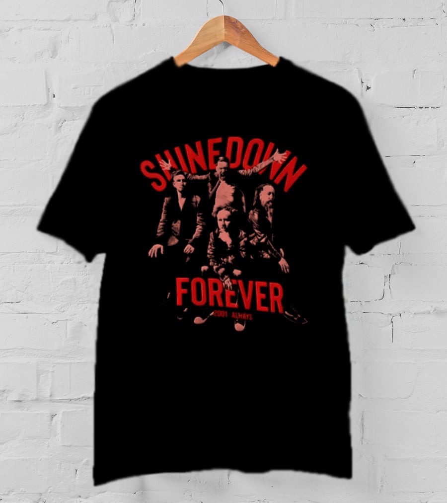 SHINEDOWN Forever 2001 Always Band Members Red T-Shirt