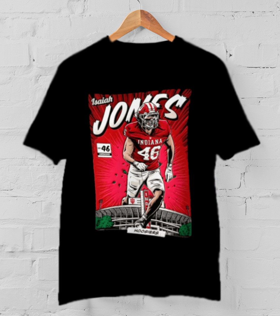 Indiana Hoosiers #46 Isaiah Jones Comic Stadium Edition T-Shirt