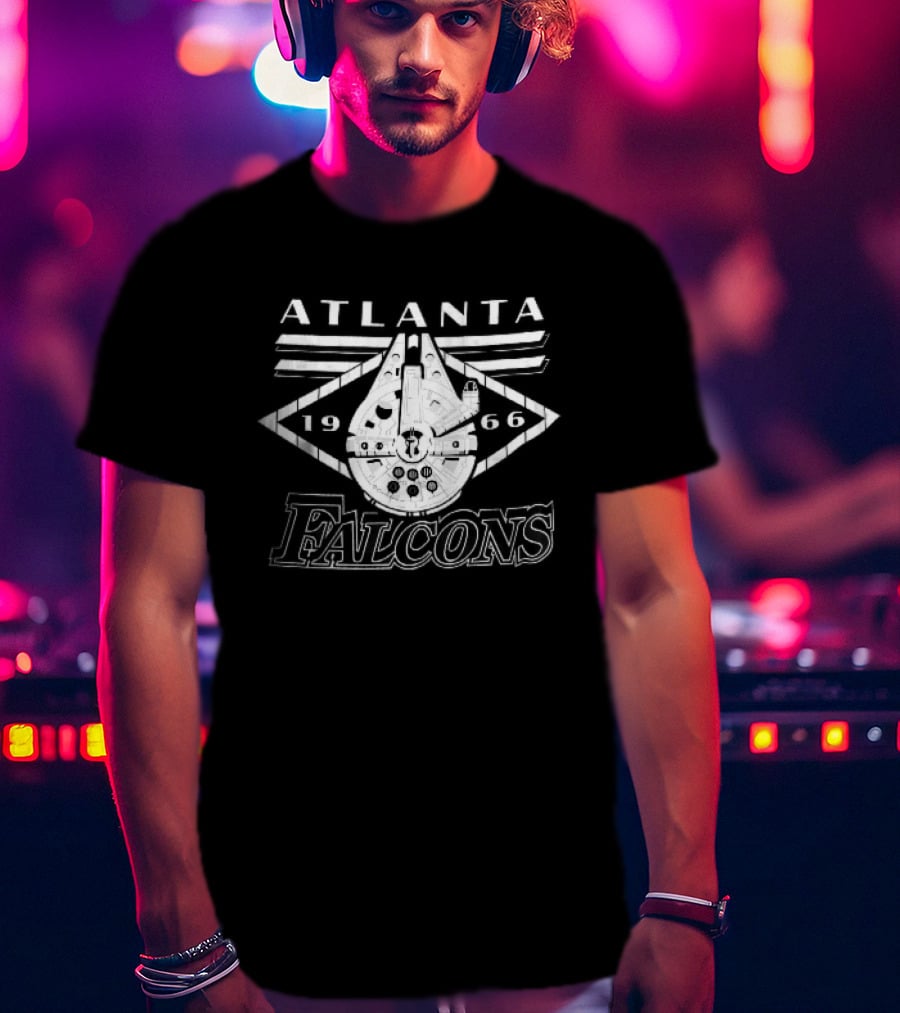 Atlanta Falcons 1966 Star Wars Millennium Falcon Diamond Frame T-Shirt
