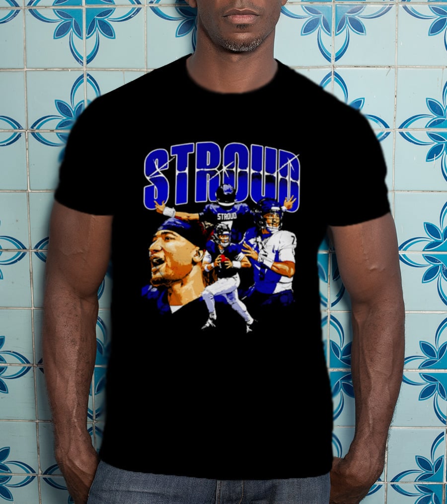 C.J. Stroud Houston Collage Football Quarterback Action And Energy T-Shirt