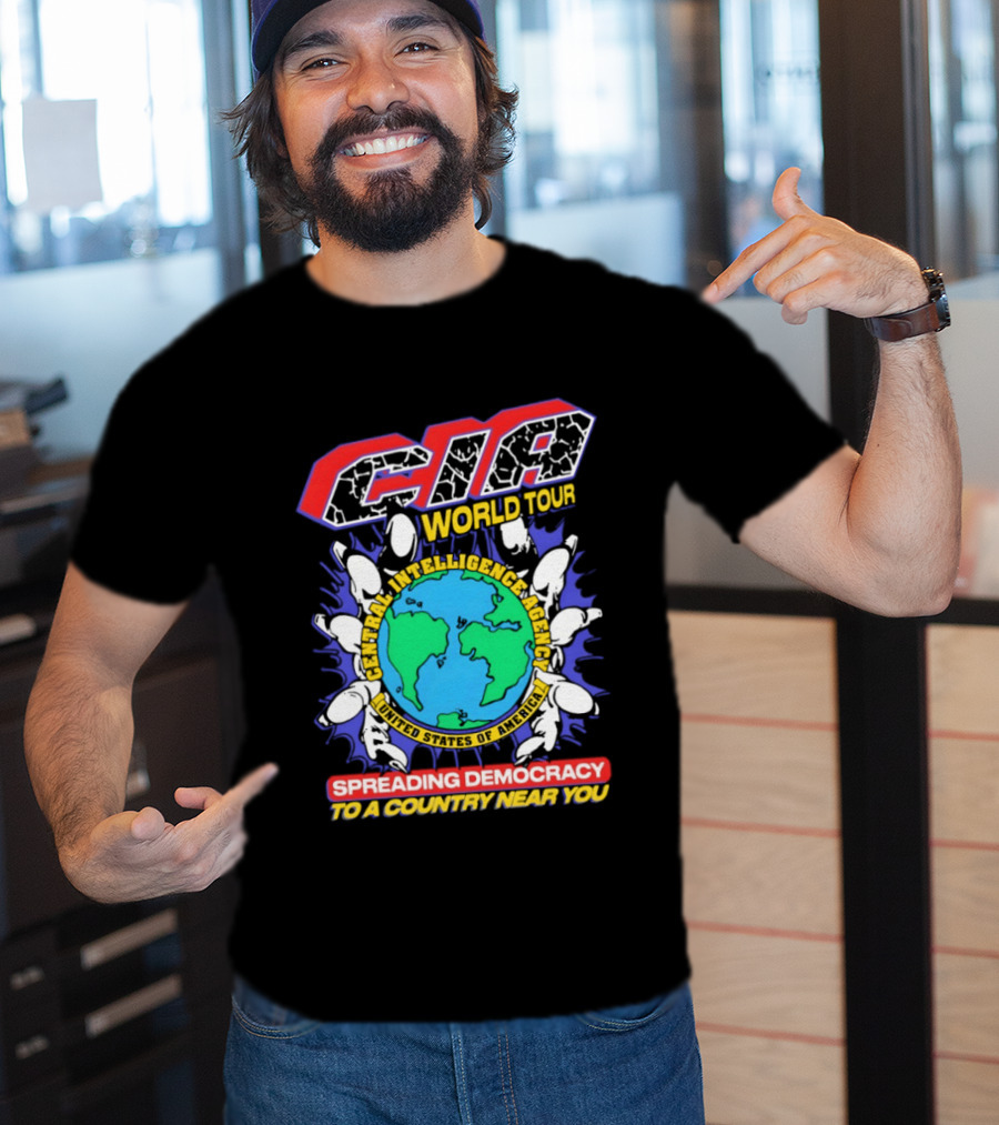 CIA World Tour Spreading Democracy To A Country Near You Earth Map T-Shirt