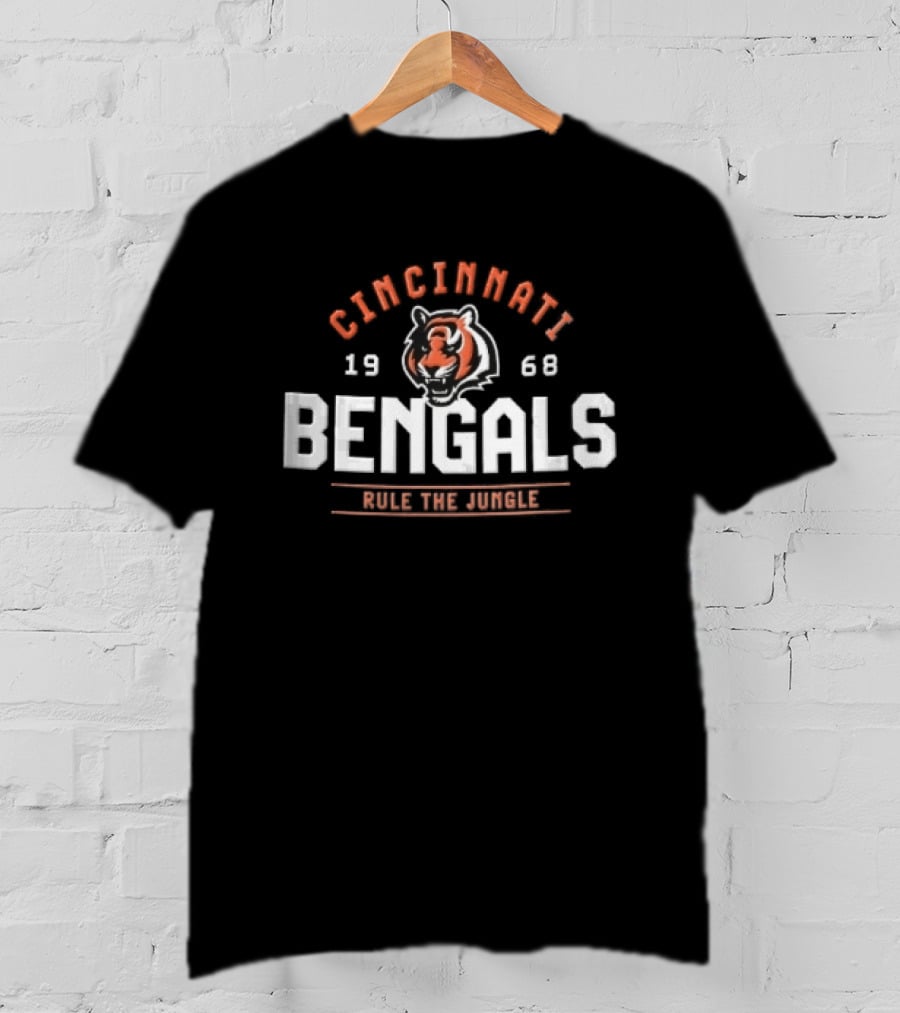 Cincinnati Bengals 1968 Rule The Jungle Tiger Head T-Shirt