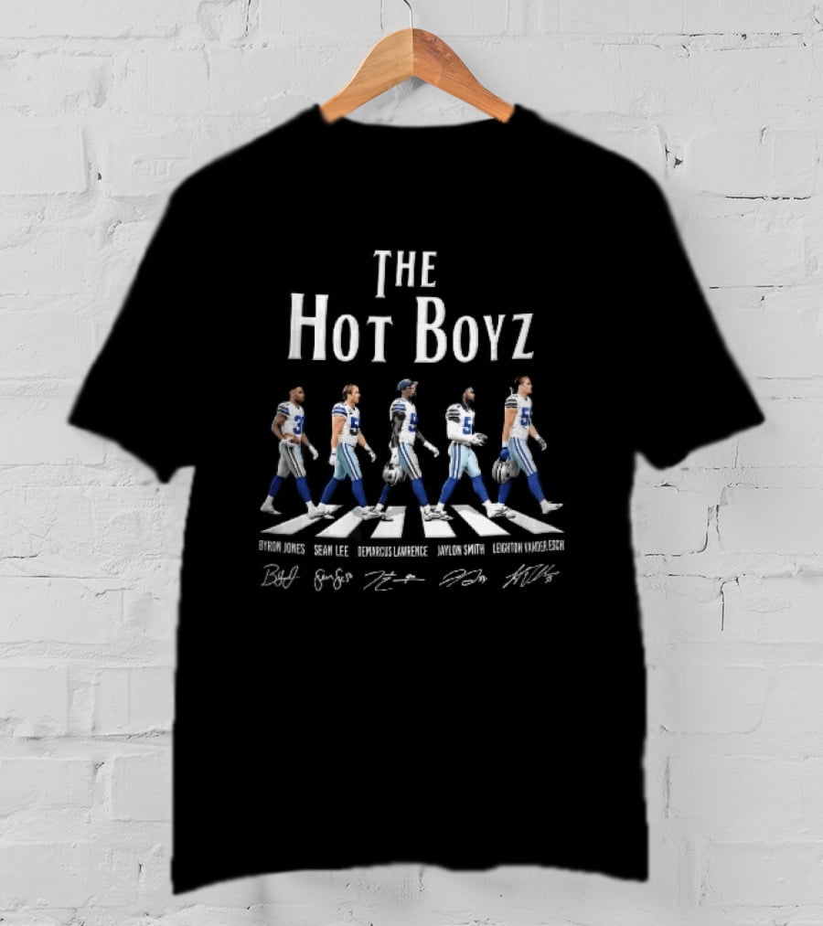 The Hot Boyz Dallas Cowboys Byron Jones Sean Lee Abbey Road Crosswalk Player Roster T-Shirt