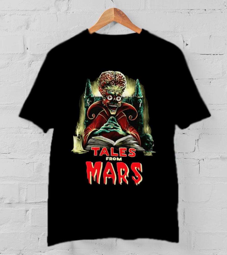 Mars Attacks Tales From Mars Alien Reading Book T-Shirt