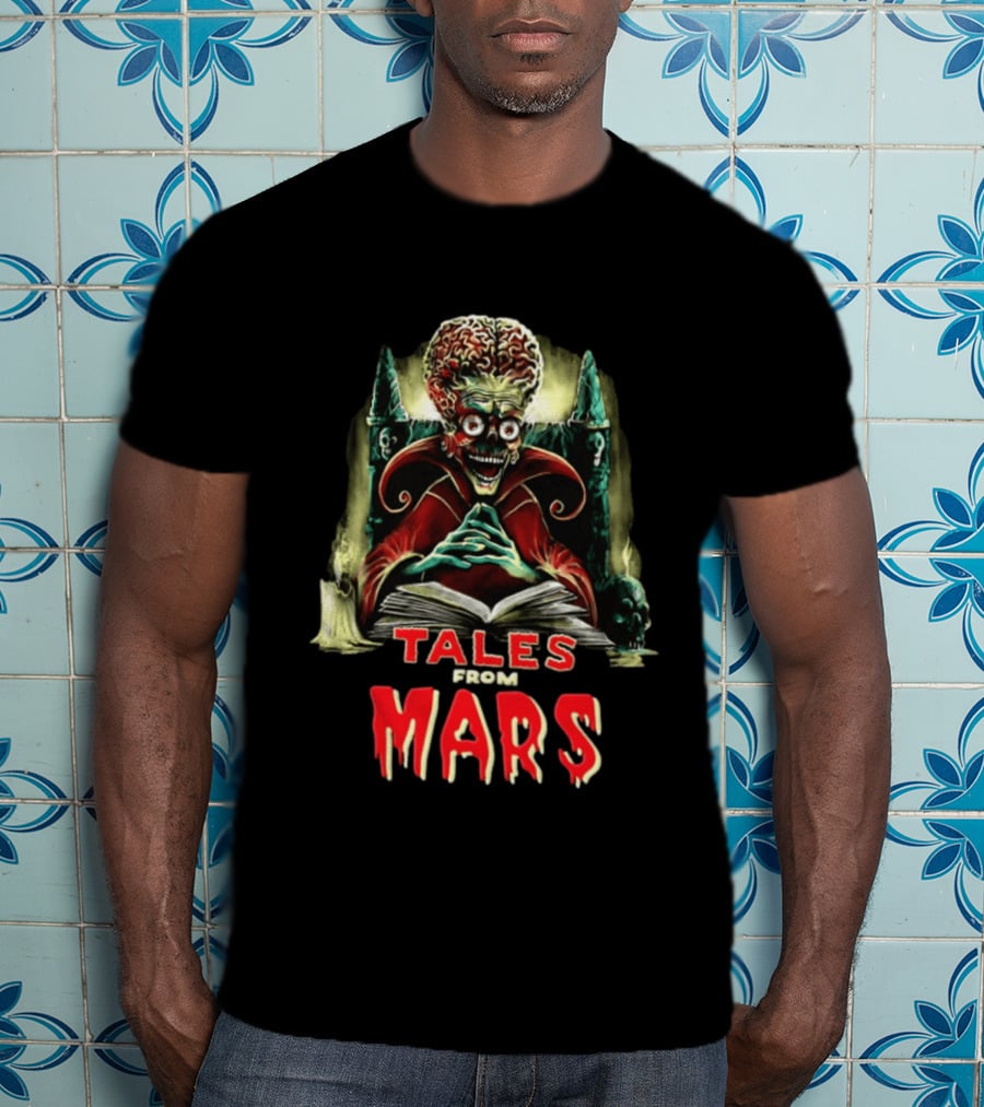 Mars Attacks Tales From Mars Alien Reading Book T-Shirt